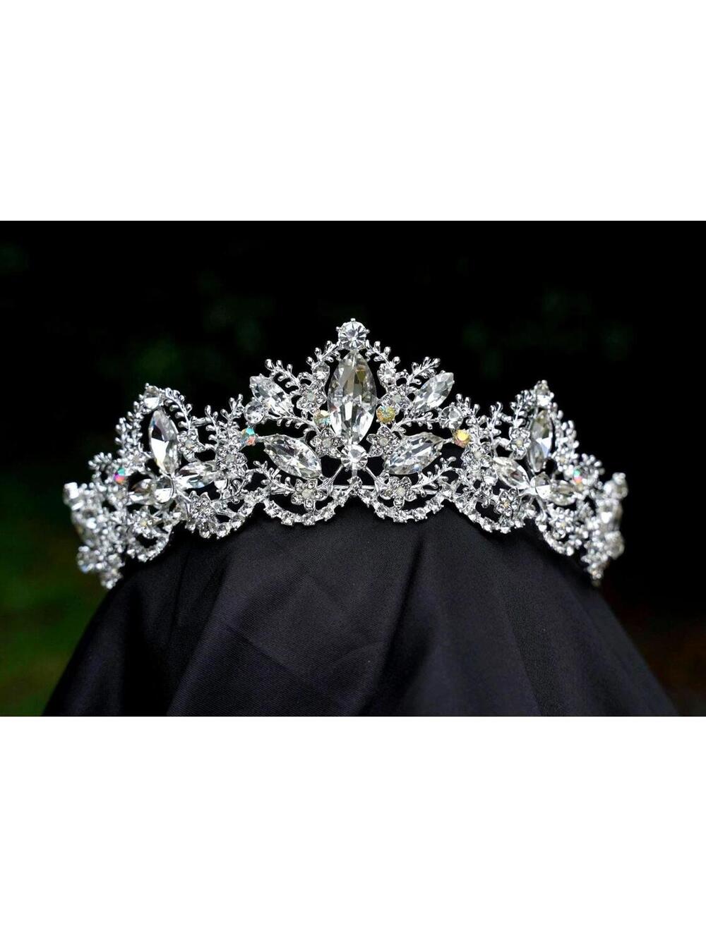 Silver Crystal Bridal Tiara Crown Birthday Wedding Gift Diadem